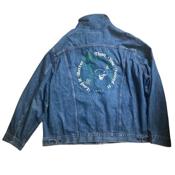Levi's MCM blue denim jacket with embroidery - Picture 2 of 5